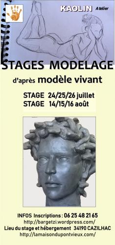 Stage modelage d'après modèle vivant sur le site d’ARTactif