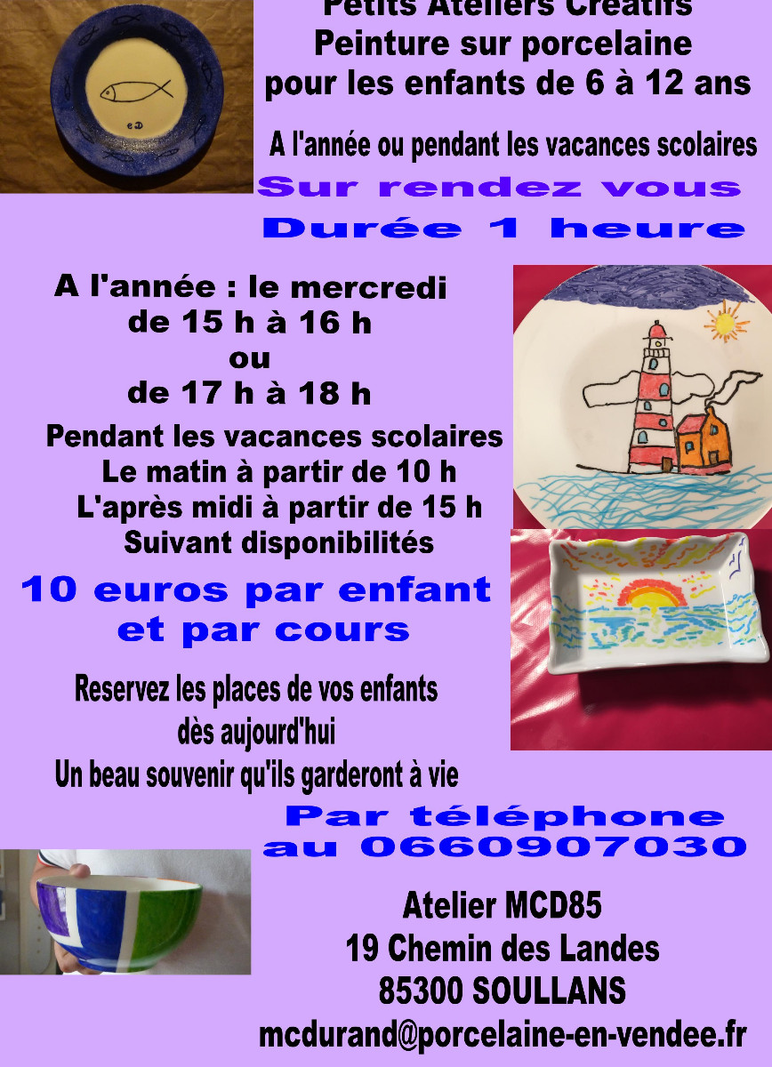 PETITS ATELIERS CRÉATIFS POUR LES ENFANTS DE 6 À 12 ANS sur le site d’ARTactif