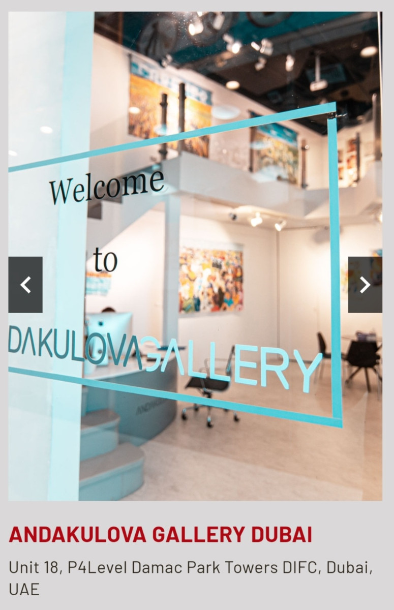 " ANDAKULOVA GALLERY DUBAI " sur le site d’ARTactif