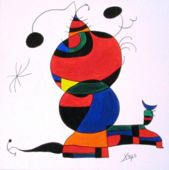 Œuvre contemporaine nommée « Hommage à Miro 1 », Réalisée par C.BELLINI