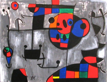 Œuvre contemporaine nommée « Hommage à Miro 12 », Réalisée par C.BELLINI