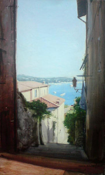 Œuvre contemporaine nommée « Vue d'une ruelle de Villefranche-sur-Mer », Réalisée par YARRI