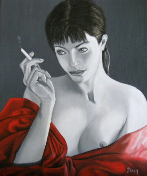 Œuvre contemporaine nommée « Fumeuse pensive », Réalisée par PHILIPPE PIANA
