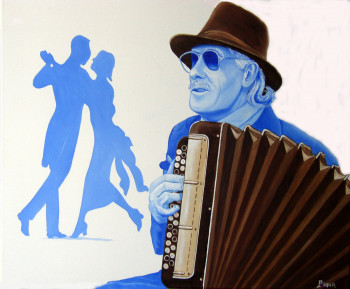 Œuvre contemporaine nommée « L'accordéoniste », Réalisée par PHILIPPE PIANA