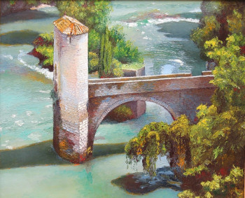 Œuvre contemporaine nommée « Pont médiéval », Réalisée par MARCEL DUMAS