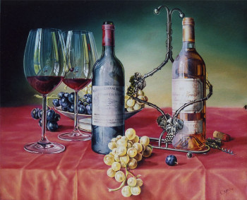Œuvre contemporaine nommée « Dégustation Cheval Blanc 1996 », Réalisée par CHRISTIAN LABELLE