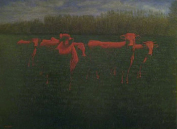 Œuvre contemporaine nommée « les vaches », Réalisée par DARMSTADTER