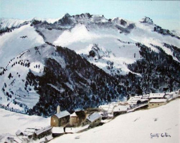 Œuvre contemporaine nommée « Montagne sous la neige », Réalisée par GERTY COLIN