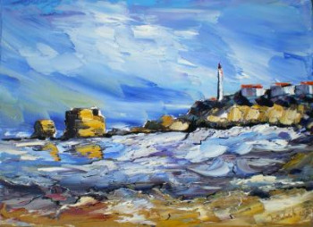 Œuvre contemporaine nommée « Le phare de Biarritz », Réalisée par FRANCIS JALIBERT