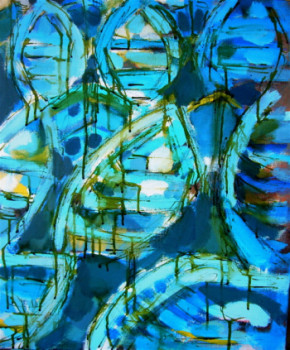 Œuvre contemporaine nommée « Barques bleues à Essaouira », Réalisée par CHRISTIAN MENARD