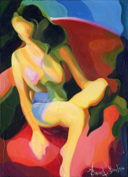 Œuvre contemporaine nommée « Sur le fauteuil rouge », Réalisée par BANGIL BOULAIN
