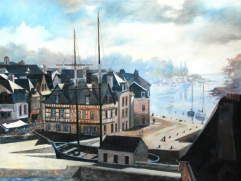Œuvre contemporaine nommée « Le port de St Goustan », Réalisée par HENRI DUROSELLE