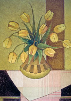 Œuvre contemporaine nommée « Bouquet de tulipes », Réalisée par JEAN CLAUDE MAUREL