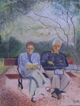 Œuvre contemporaine nommée « Les retraités », Réalisée par GISèLE HERVE