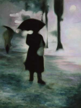 Œuvre contemporaine nommée « Un soir de pluie », Réalisée par SANI