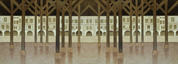 Œuvre contemporaine nommée « Sous la halle d'une bastide », Réalisée par JEAN CLAUDE MAUREL