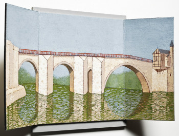 Œuvre contemporaine nommée « Villeneuve sur Lot Pont Vieux (ouvert) 2 », Réalisée par JEAN CLAUDE MAUREL