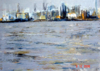 Œuvre contemporaine nommée « La ville et l'eau 2 », Réalisée par GUILLOU