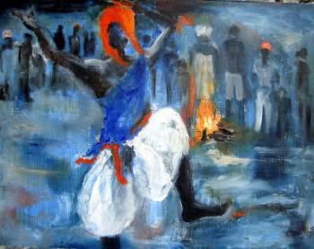 Œuvre contemporaine nommée « Danseur africain », Réalisée par GUILLOU