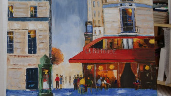 Œuvre contemporaine nommée « Terrasse de café », Réalisée par CLAUDINE WINTREBERT