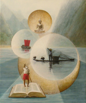 Œuvre contemporaine nommée « Invocation en baie d'Along », Réalisée par FRANK GODILLE