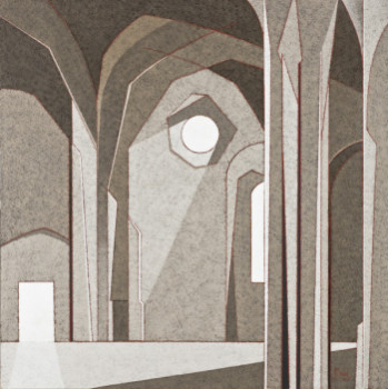 Œuvre contemporaine nommée « Intérieur de cathédrale », Réalisée par JEAN CLAUDE MAUREL