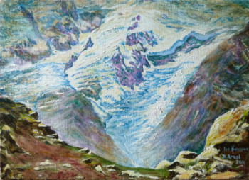 Œuvre contemporaine nommée « glacier des Bossons », Réalisée par DARNAL