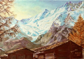 Œuvre contemporaine nommée « Mazots à Saas Fee », Réalisée par DARNAL