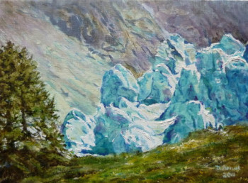 Œuvre contemporaine nommée « séracs au glacier d'Argentière », Réalisée par DARNAL