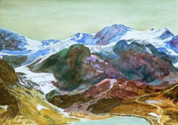 Œuvre contemporaine nommée « les glaciers du Susten », Réalisée par DARNAL