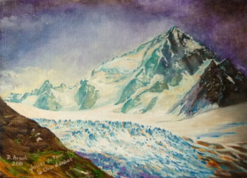 Œuvre contemporaine nommée « Le chardonnet et glacier du Tour », Réalisée par DARNAL
