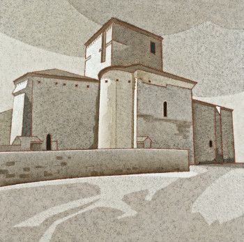Œuvre contemporaine nommée « Eglise de Lacour de Visa (Tarn et Garonne) », Réalisée par JEAN CLAUDE MAUREL