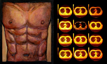Œuvre contemporaine nommée « torses-scanner 1 », Réalisée par MAJO MARCHAND