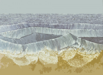 Œuvre contemporaine nommée « Ecume sur la plage », Réalisée par JEAN CLAUDE MAUREL