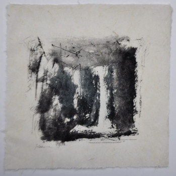 Œuvre contemporaine nommée « Noir 30x30 - 5.01.12- », Réalisée par JEAN CABANE
