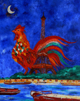 Œuvre contemporaine nommée « LE COQ », Réalisée par MARIE-FRANCE BUSSET