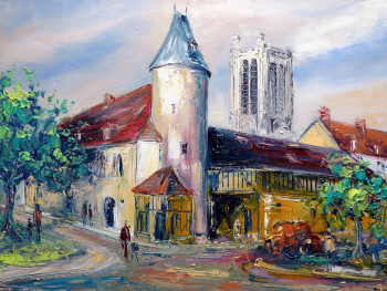 Œuvre contemporaine nommée « Hotel du Petit Louvre et la cathedrale de TROYES aube 10 », Réalisée par GEBO