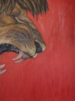 Œuvre contemporaine nommée « RED LION », Réalisée par JOE JOHNSON