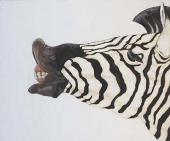 Œuvre contemporaine nommée « SMILING ZEBRA », Réalisée par JOE JOHNSON