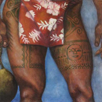 Œuvre contemporaine nommée « POLYNESIAN LOIN CLOTH », Réalisée par JOE JOHNSON