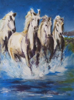 Œuvre contemporaine nommée « chevaux », Réalisée par FRAMBOISE