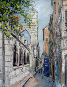 Œuvre contemporaine nommée « TROYES Rue Urbain IV et l'église St Jean », Réalisée par GEBO