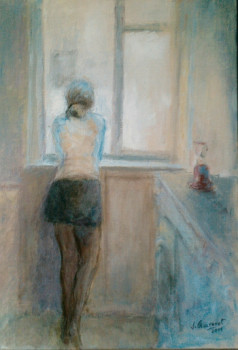 Œuvre contemporaine nommée « Anaïs à la fenêtre », Réalisée par CHAUVENET