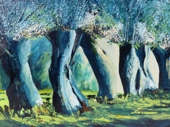 Œuvre contemporaine nommée « Les arbres tétards », Réalisée par SANCELME