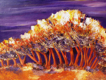 Œuvre contemporaine nommée « arbres colorés », Réalisée par SANCELME