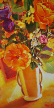 Œuvre contemporaine nommée « Vase jaune », Réalisée par KATIA TCHIRIEFF