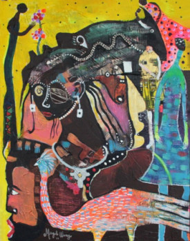 Œuvre contemporaine nommée « La Dame Noire », Réalisée par MAGULE WANGO