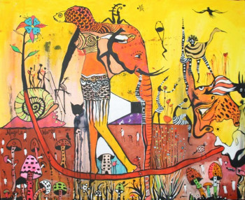 Œuvre contemporaine nommée « Jardin Enchanté », Réalisée par MAGULE WANGO
