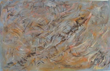 Œuvre contemporaine nommée « renouvellement abstrait orange », Réalisée par FABIEN GAUDIN