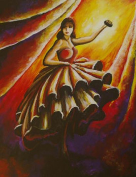 Œuvre contemporaine nommée « Flamenco 5 », Réalisée par LAURE VIEUSSE